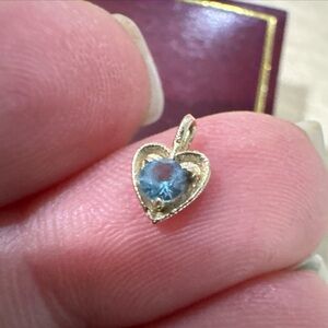 Rare Antique Michael Anthony 14k Gold Heart Aquamarine Charm